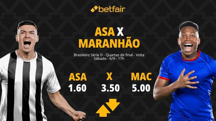 ASA x Maranhão - Série D: palpites, odds, estatísticas, onde assistir ao vivo, escalações e horário