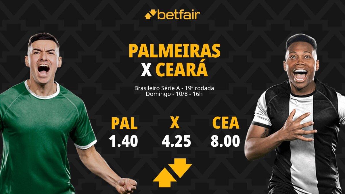 Palmeiras x Ceará: palpites, odds, onde assistir ao vivo, escalações e horário