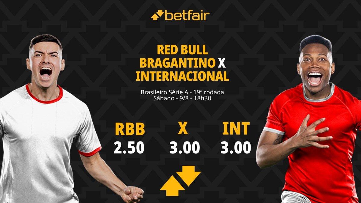 Red Bull Bragantino x Internacional: palpites, odds, onde assistir ao vivo, escalações e horário