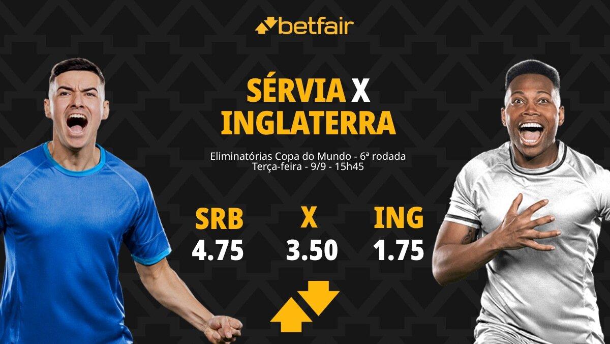 Sérvia x Inglaterra - Eliminatórias da Copa do Mundo: palpites, odds, estatísticas, onde assistir ao vivo, escalações e horário