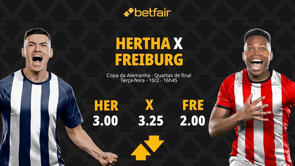 Hertha Berlin x Freiburg: Palpites, Odds e Onde Assistir - Copa da Alemanha