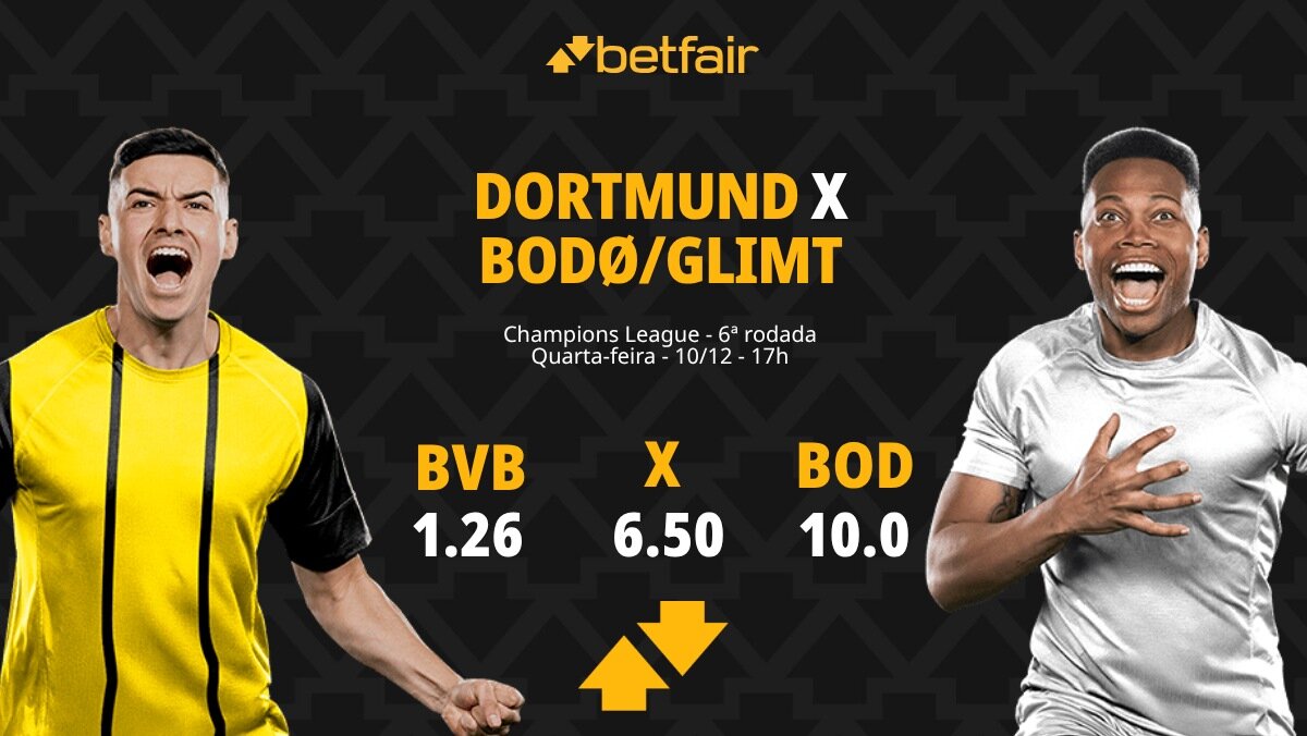 Borussia Dortmund x Bodø/Glimt - Champions League: palpites, odds ...
