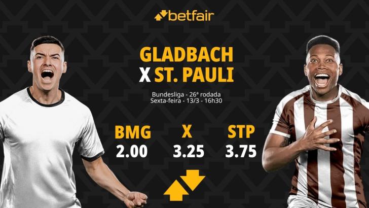 Borussia Mönchengladbach x St. Pauli - Bundesliga 2025/26: Palpites, Odds, Escalações, Horário, Onde Assistir