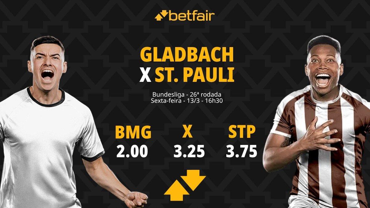 Borussia Mönchengladbach x St. Pauli - Bundesliga 2025/26: Palpites, Odds, Escalações, Horário, Onde Assistir