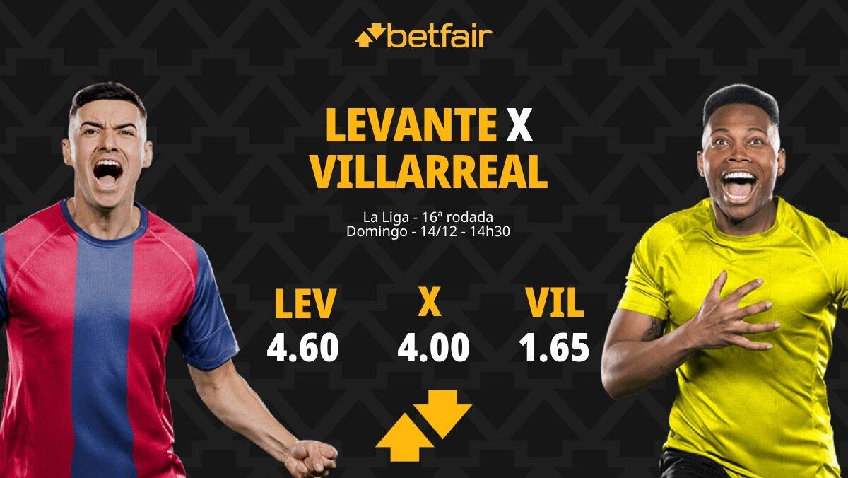 Levante x Villarreal - La Liga: palpites, odds, estatísticas, onde assistir ao vivo, escalações e horário