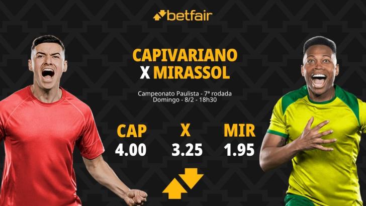 Capivariano x Mirassol: Palpites, Odds e Onde Assistir - Paulistão 2026