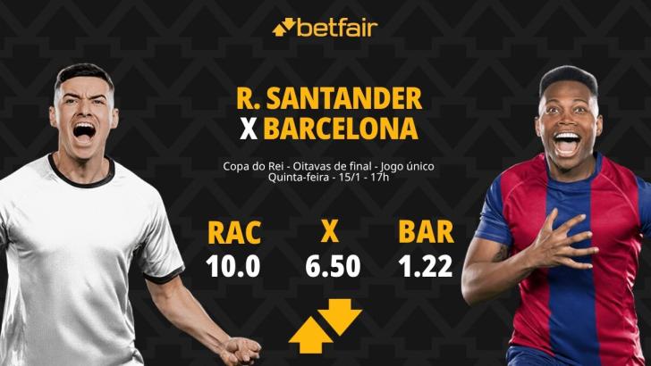 Racing Santander x Barcelona - Copa do Rei: palpites, odds, estatísticas, onde assistir ao vivo, escalações e horário