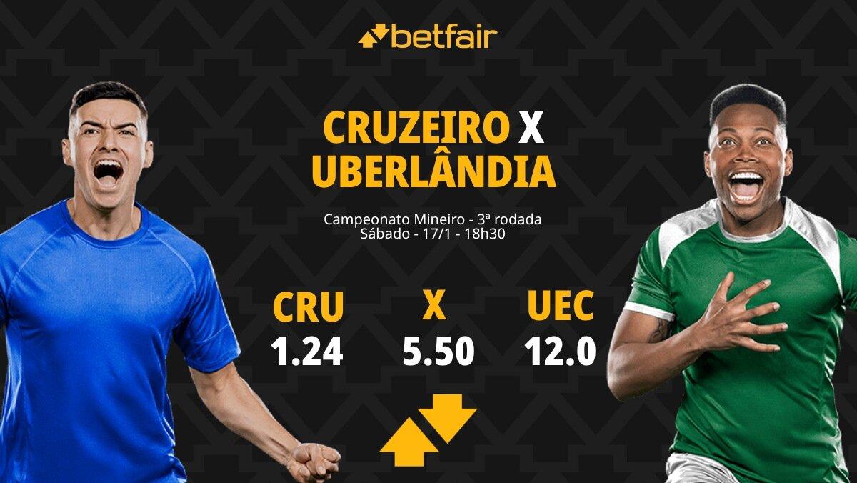 Cruzeiro x Uberlândia - Campeonato Mineiro: palpites, odds, estatísticas, onde assistir ao vivo, escalações e horário