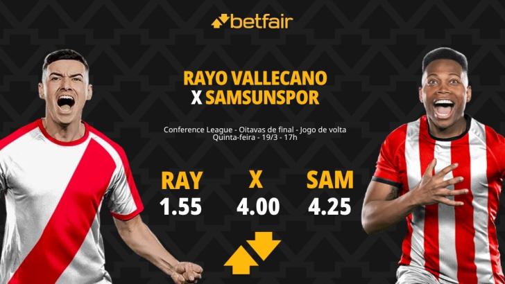 Rayo Vallecano x Samsunspor - Conference League: Dicas, Palpites, Odds, Escalações, Horário, Onde Assistir