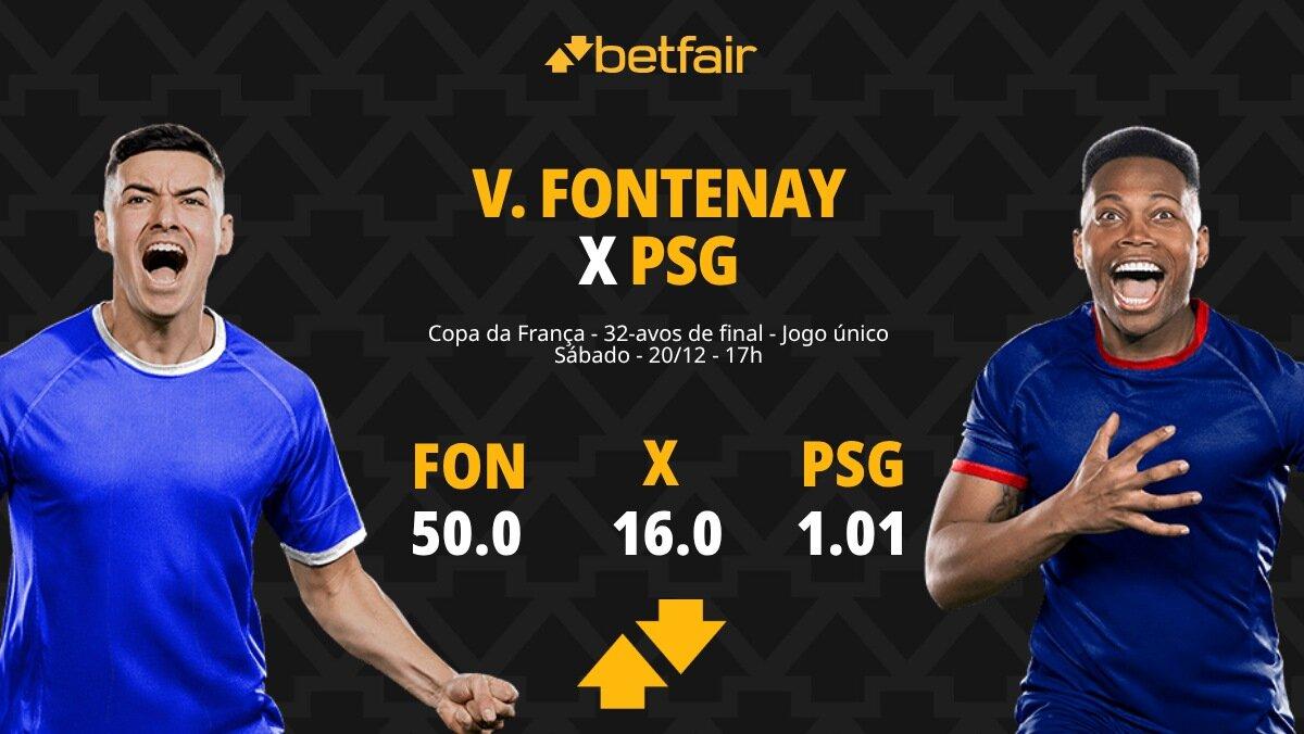 Vendée Fontenay x PSG - Copa da França: palpites, odds, estatísticas, onde assistir ao vivo, escalações e horário