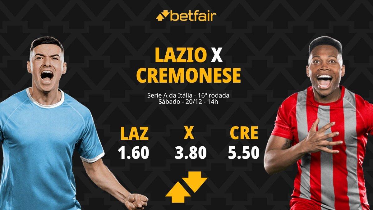 Lazio x Cremonese - Serie A: palpites, odds, estatísticas, onde assistir ao vivo, escalações e horário