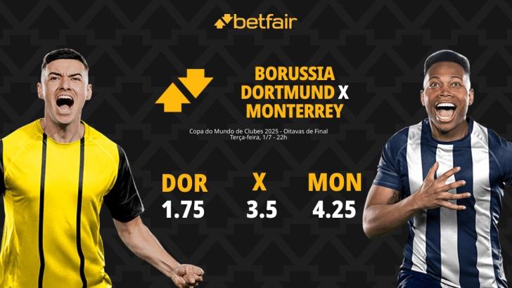Borussia Dortmund x Monterrey: palpites, odds, onde assistir ao vivo, escalações e horário
