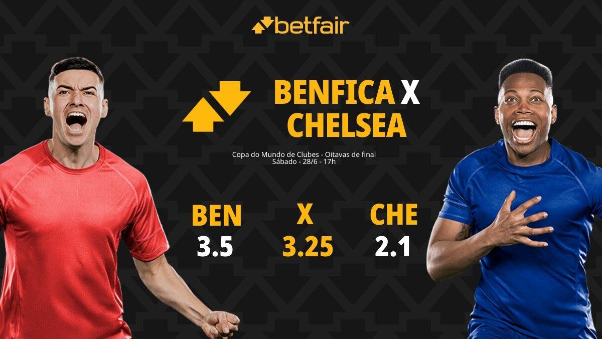 Benfica x Chelsea: palpites, odds, onde assistir ao vivo, escalações e horário