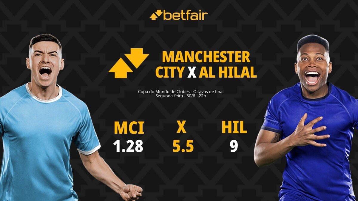 Manchester City x Al Hilal: palpites, odds, onde assistir ao vivo, escalações e horário