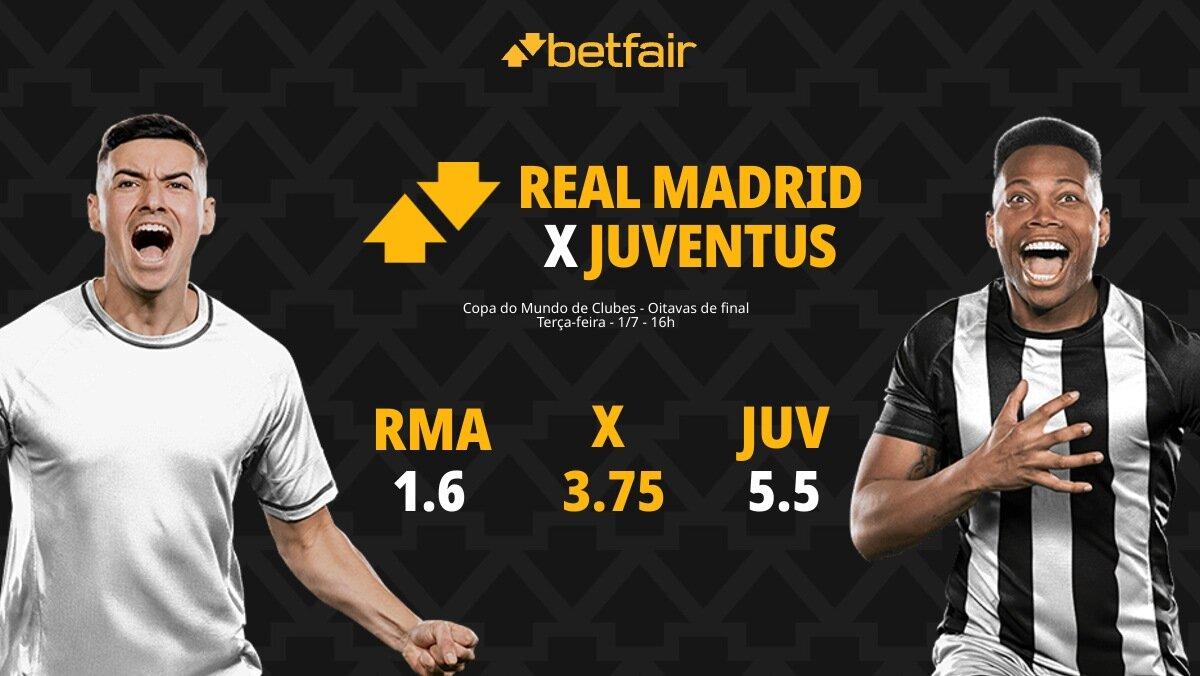 Real Madrid x Juventus: palpites, odds, onde assistir ao vivo, escalações e horário