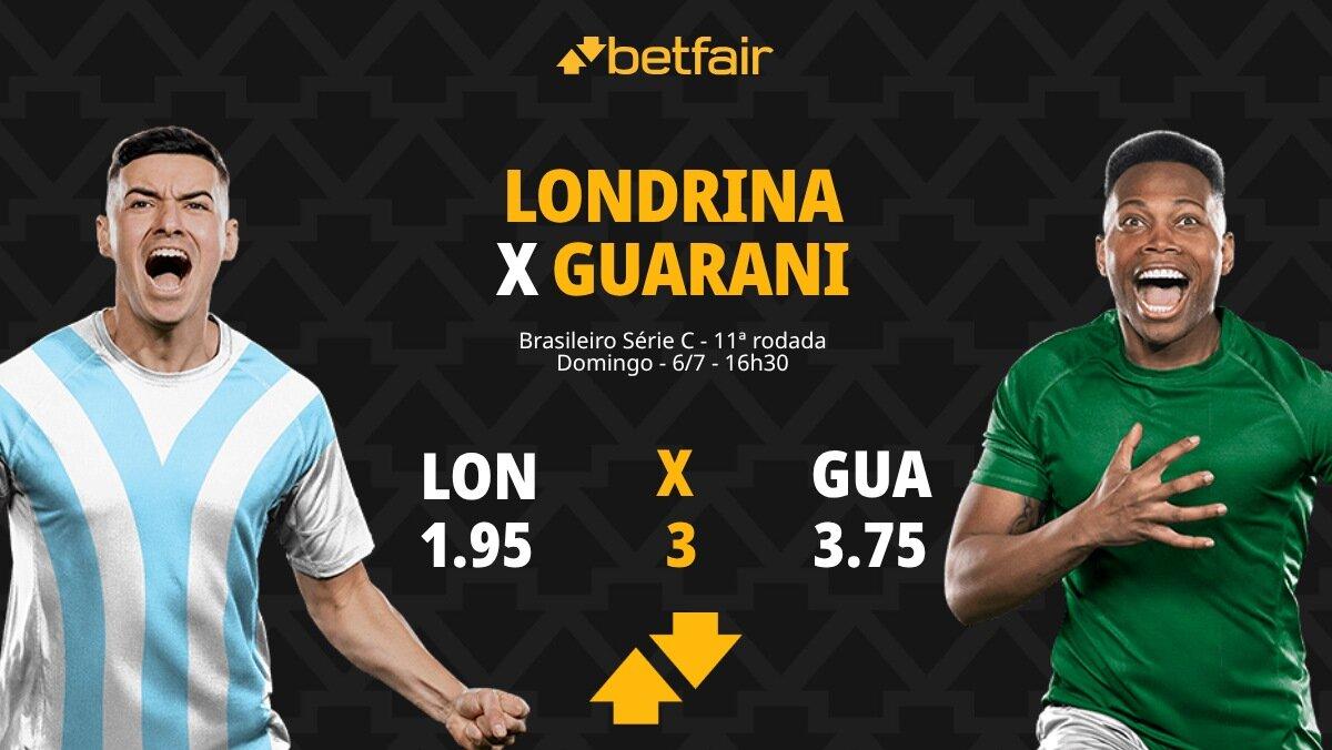 Londrina x Guarani: palpites, odds, onde assistir ao vivo, escalações e horário