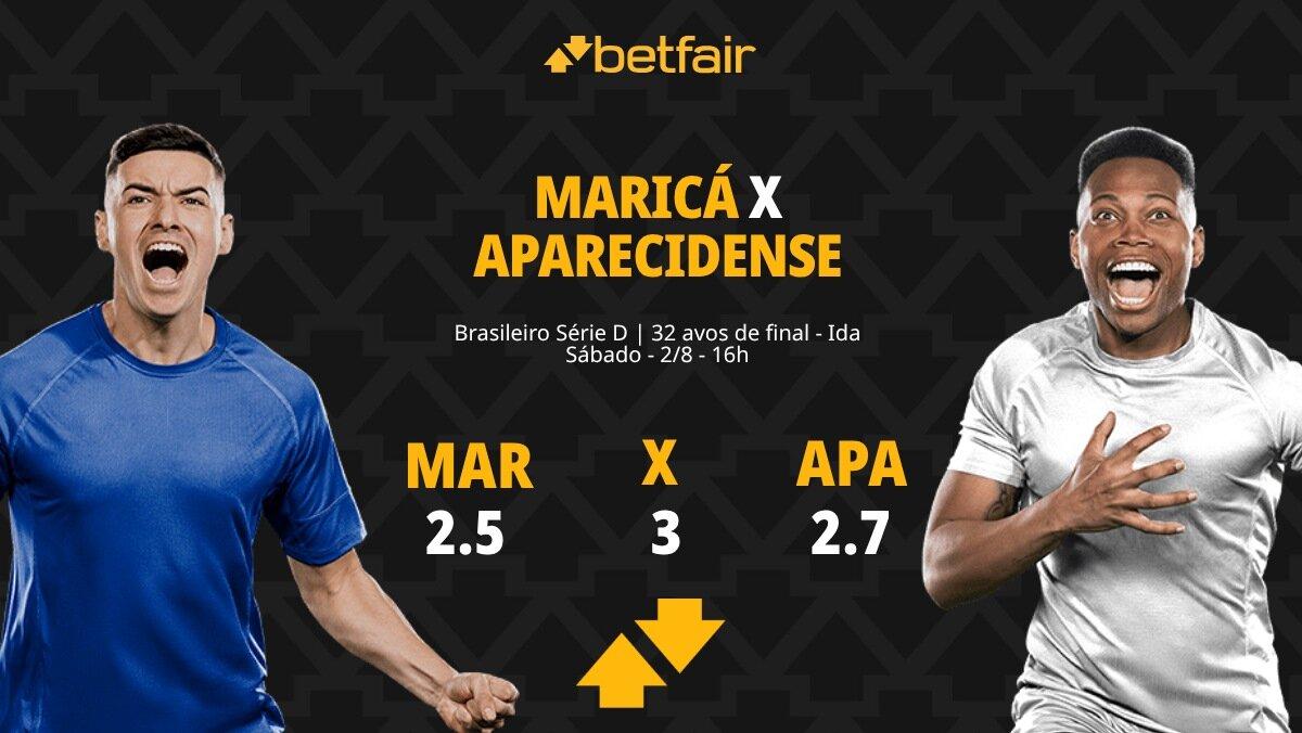 Maricá x Aparecidense: palpites, odds, onde assistir ao vivo, escalações e horário