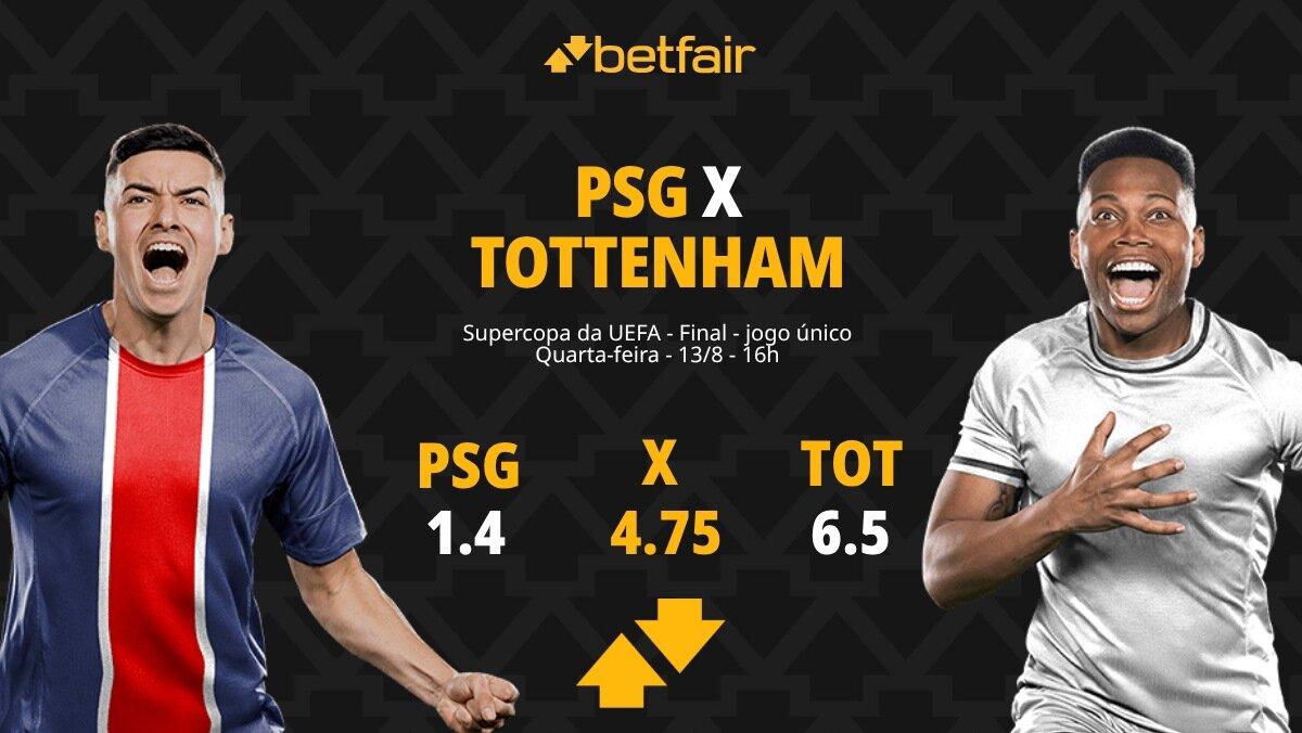 PSG x Tottenham: palpites, odds, estatísticas, onde assistir ao vivo, escalações e horário