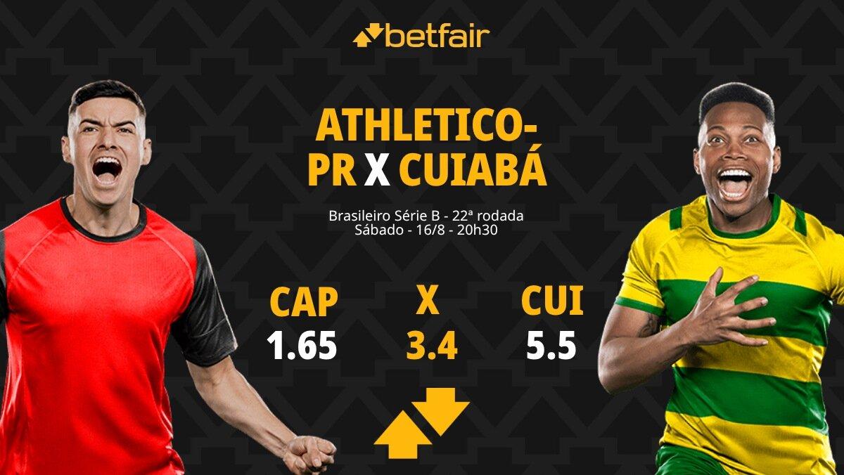 Athletico-PR x Cuiabá - Série B 2025: palpites, odds, estatísticas, onde assistir ao vivo, escalações e horário