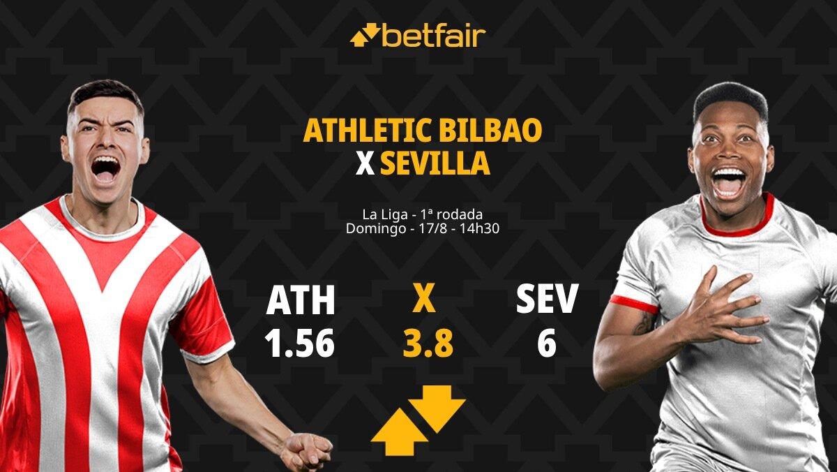 Athletic Bilbao x Sevilla - La Liga: palpites, odds, onde assistir ao vivo, escalações e horário