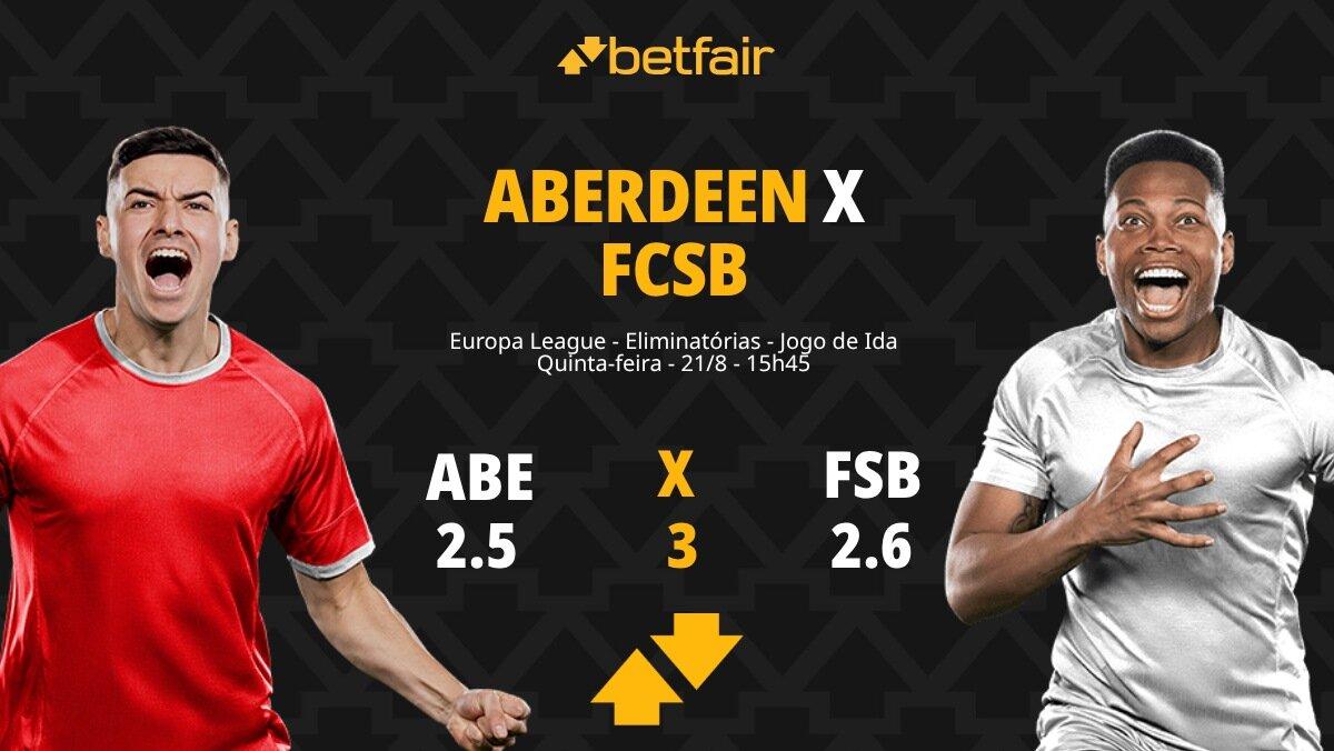 Aberdeen x FCSB - Europa League: palpites, odds, estatísticas, onde assistir ao vivo e escalações