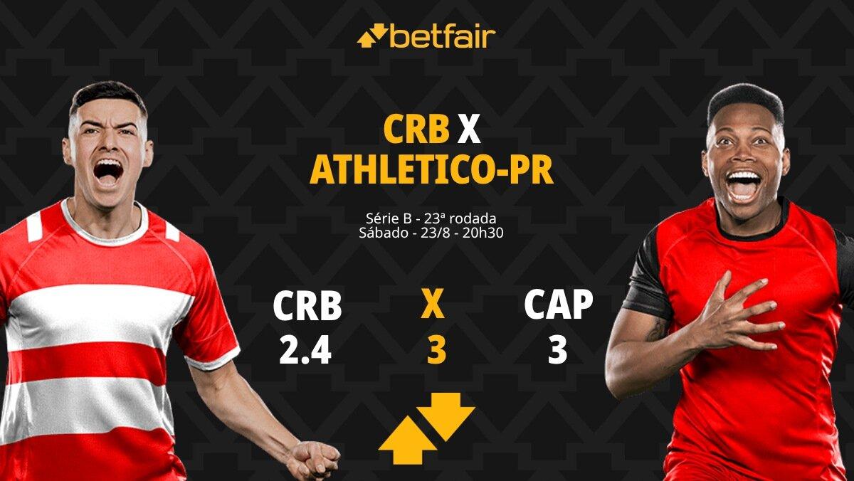 CRB x Athletico-PR: palpites, odds, estatísticas, onde assistir ao vivo, escalações e horário