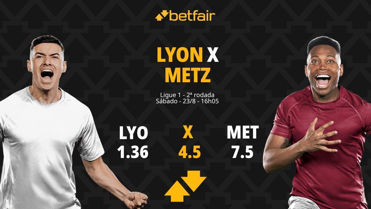 Lyon x Metz - Ligue 1: palpites, odds, estatísticas, onde assistir ao vivo, escalações e horário