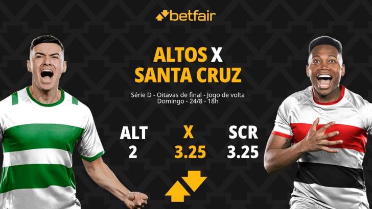 Altos x Santa Cruz - Série D: palpites, odds, estatísticas, onde assistir e escalações
