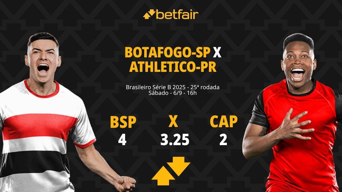 Botafogo-SP x Athletico-PR - Série B: palpites, odds, estatísticas, onde assistir ao vivo, escalações e horário