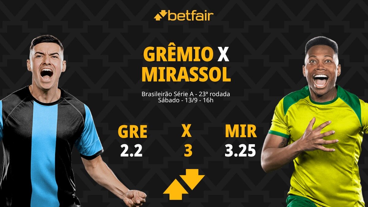 Grêmio x Mirassol - Brasileirão: palpites, odds, estatísticas, onde ...