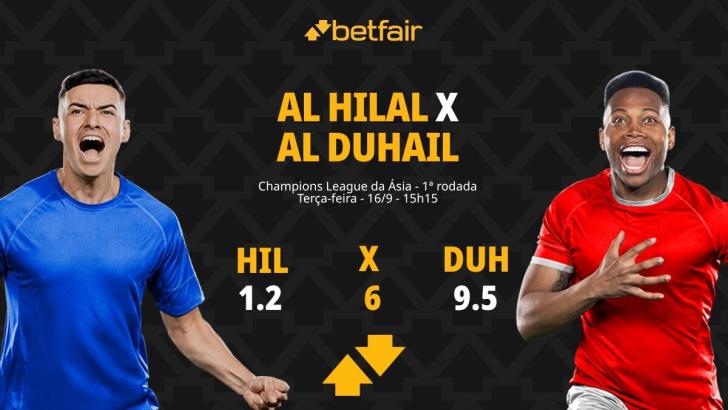 Al Hilal x Al Duhail - AFC Champions League: palpites, odds, estatísticas, onde assistir ao vivo, escalações e horário