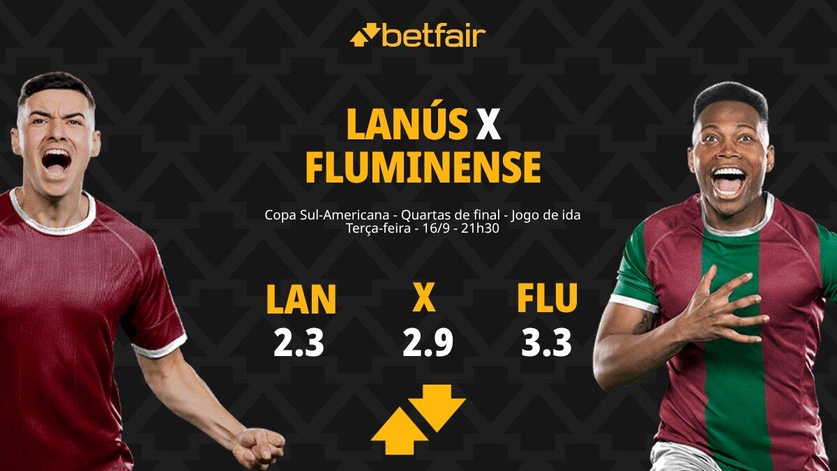 Lanús x Fluminense - Sul-Americana: palpites, odds, estatísticas, onde assistir ao vivo, escalações e horário