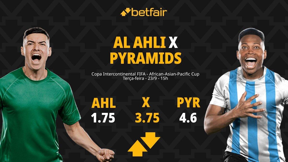 Al Ahli x Pyramids - Copa Intercontinental da FIFA: palpites, odds, estatísticas, onde assistir ao vivo, escalações e horário