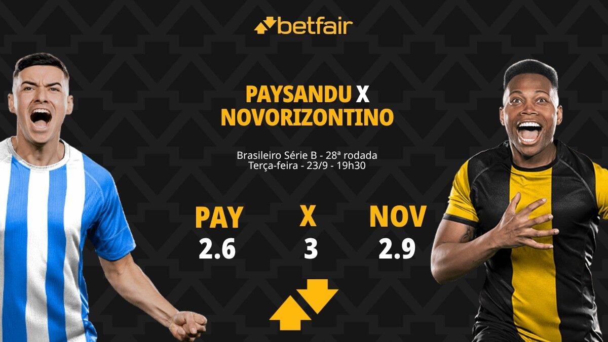 Paysandu x Novorizontino - Série B: palpites, odds, estatísticas, onde assistir ao vivo, escalações e horário
