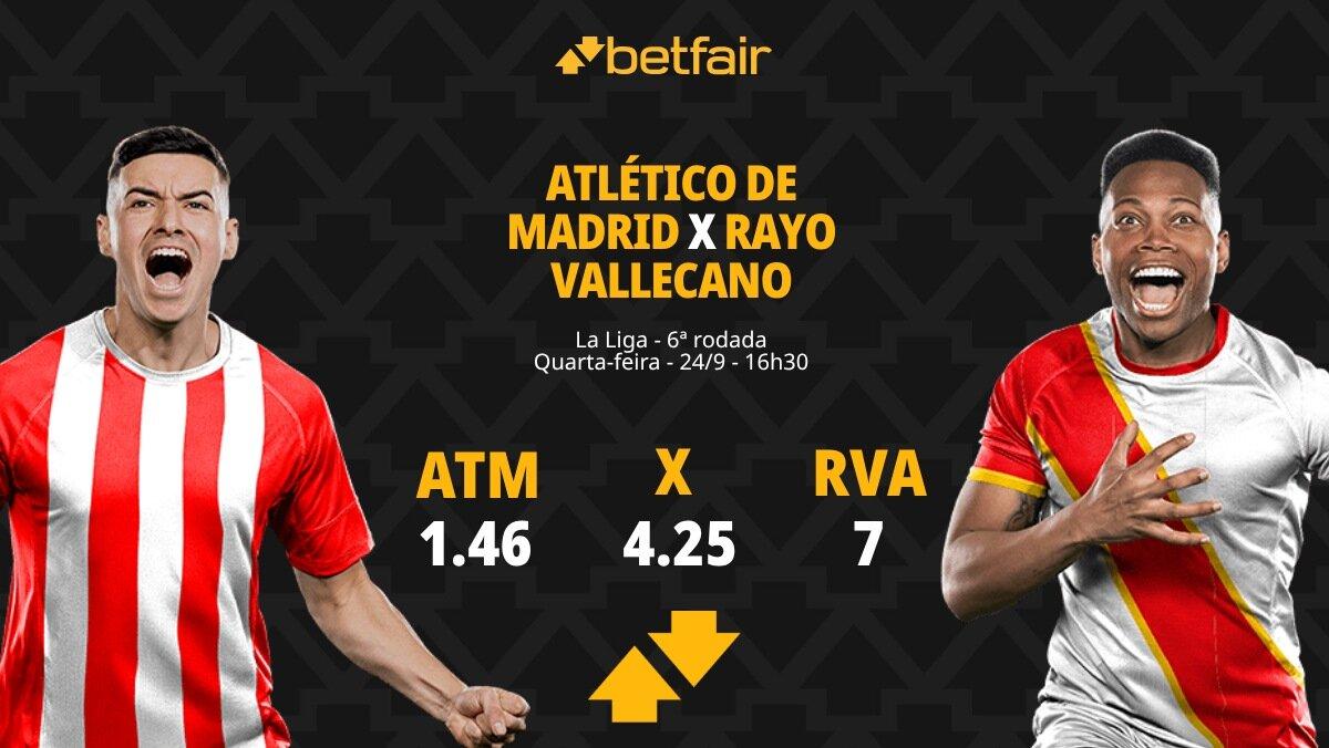 Atlético de Madrid x Rayo Vallecano - La Liga: palpites, odds, estatísticas, onde assistir ao vivo, escalações e horário