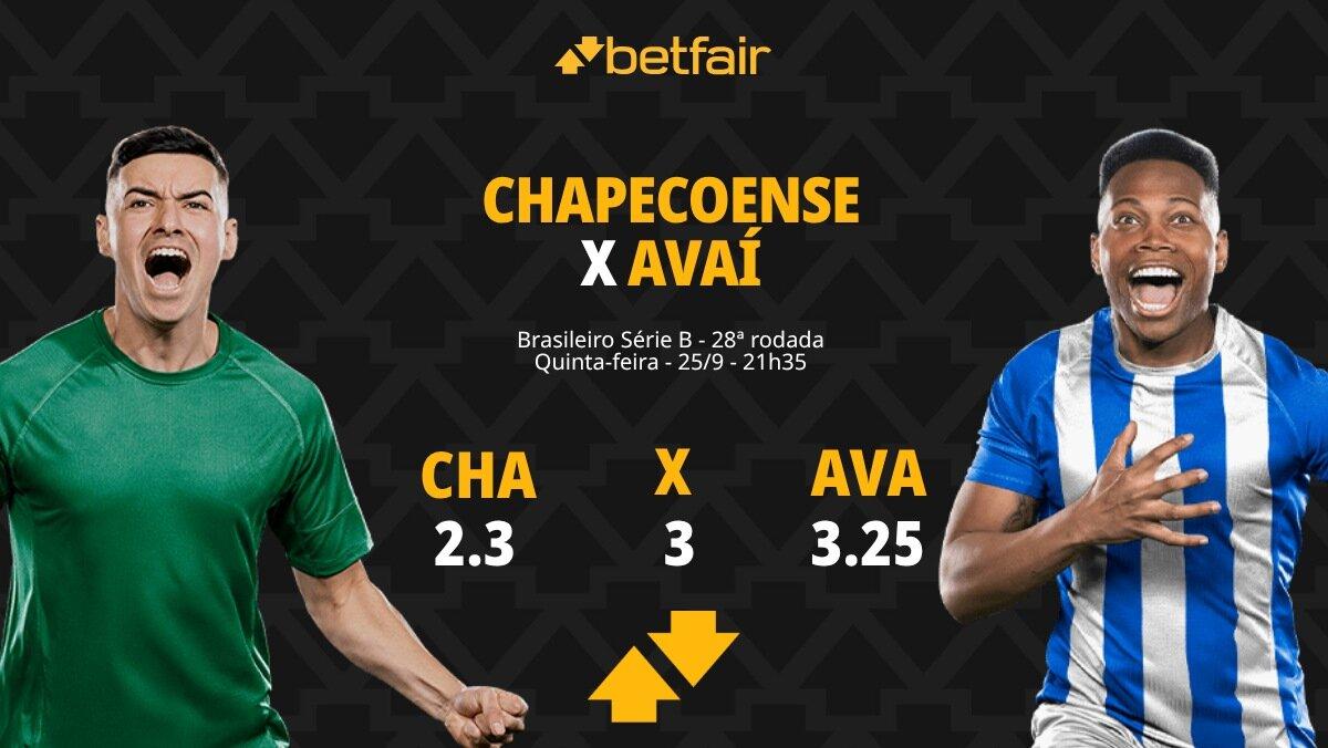 Chapecoense x Avaí - Série B: palpites, odds, estatísticas, onde assistir ao vivo, escalações e horário
