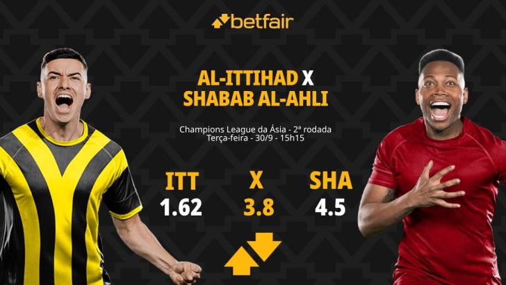 Al-Ittihad x Shabab Al-Ahli - AFC Champions League: palpites, odds, estatísticas, onde assistir ao vivo, escalações e horário