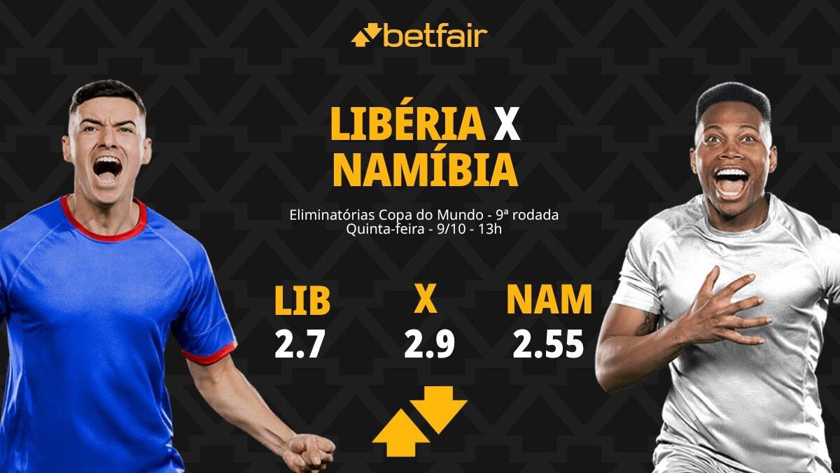 Libéria x Namíbia - Eliminatórias Copa do Mundo: palpites, odds, estatísticas, onde assistir ao vivo, escalações e horário