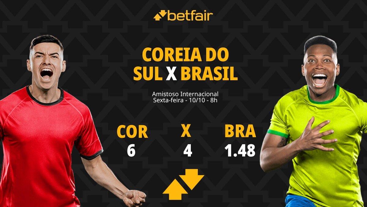 Coreia do Sul x Brasil - Amistoso: palpites, odds, estatísticas, onde assistir ao vivo, escalações e horário