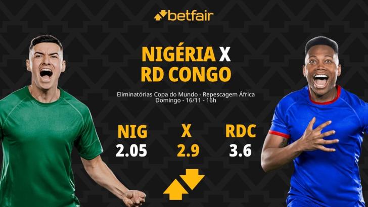 Nigéria x RD Congo - Eliminatórias Copa do Mundo: palpites, odds, estatísticas, onde assistir ao vivo, escalações e horário