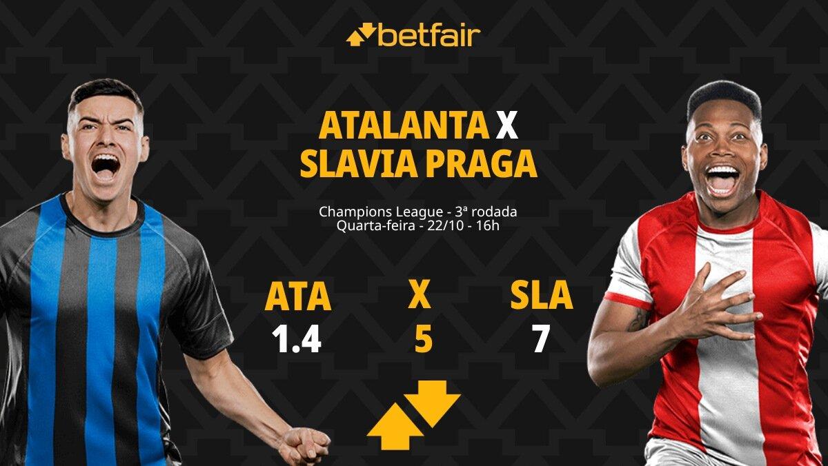 Atalanta x Slavia Praga - Champions League: palpites, odds, estatísticas, onde assistir ao vivo, escalações e horário