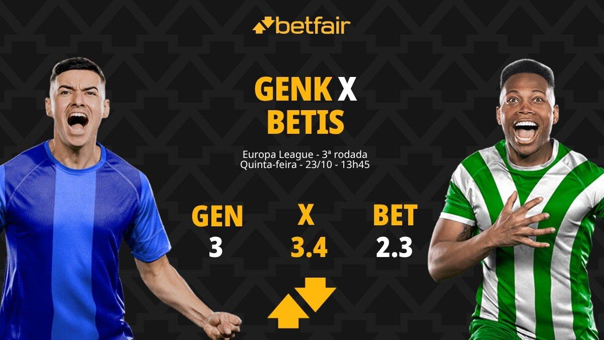Genk x Betis - Europa League: palpites, odds, estatísticas, onde assistir ao vivo, escalações e horário