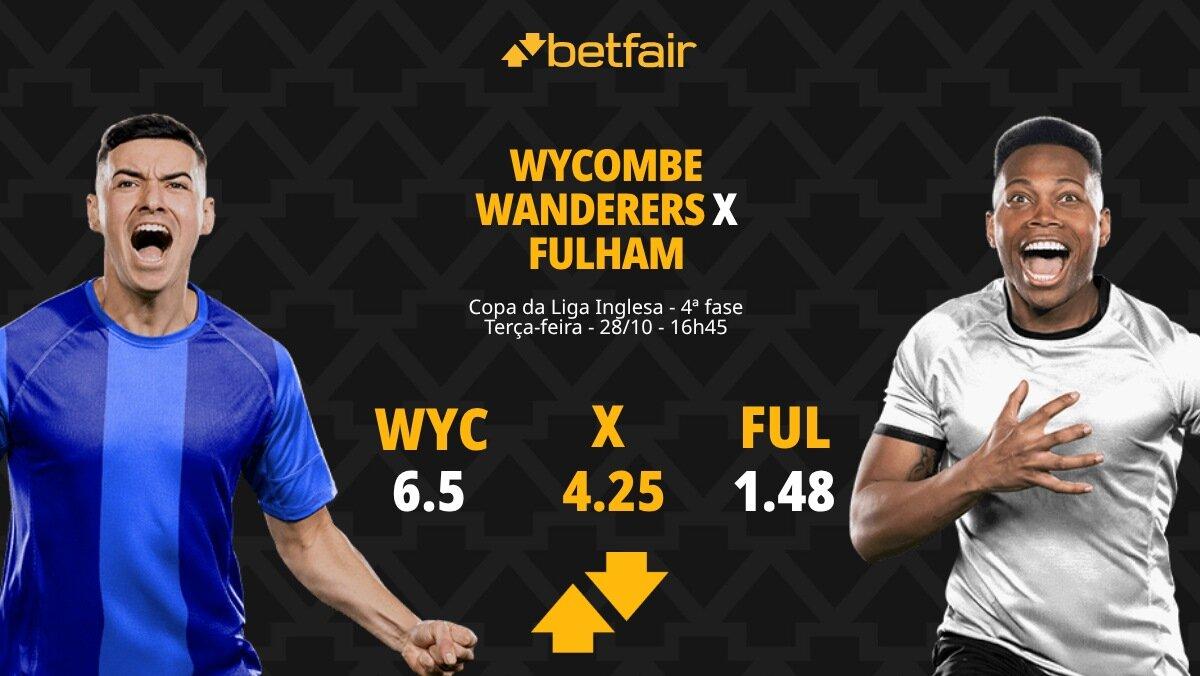 Wycombe Wanderers x Fulham - Copa da Liga Inglesa: palpites, odds, estatísticas, onde assistir ao vivo, escalações e horário