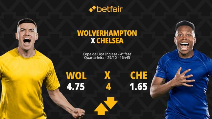 Wolverhampton x Chelsea - Copa da Liga Inglesa: palpites, odds, estatísticas, onde assistir ao vivo, escalações e horário