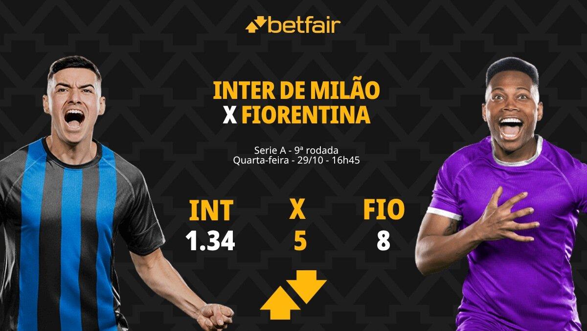 Inter de Milão x Fiorentina - Serie A: palpites, odds, estatísticas, onde assistir ao vivo, escalações e horário