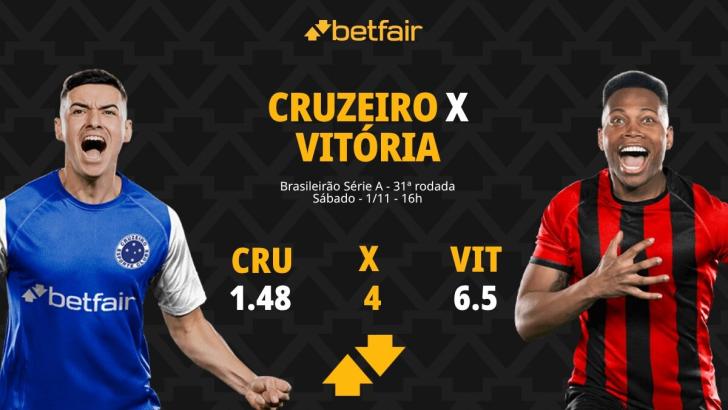 Cruzeiro x Vitória - Brasileirão: na briga pelo título, Cabuloso é favorito no Mineirão