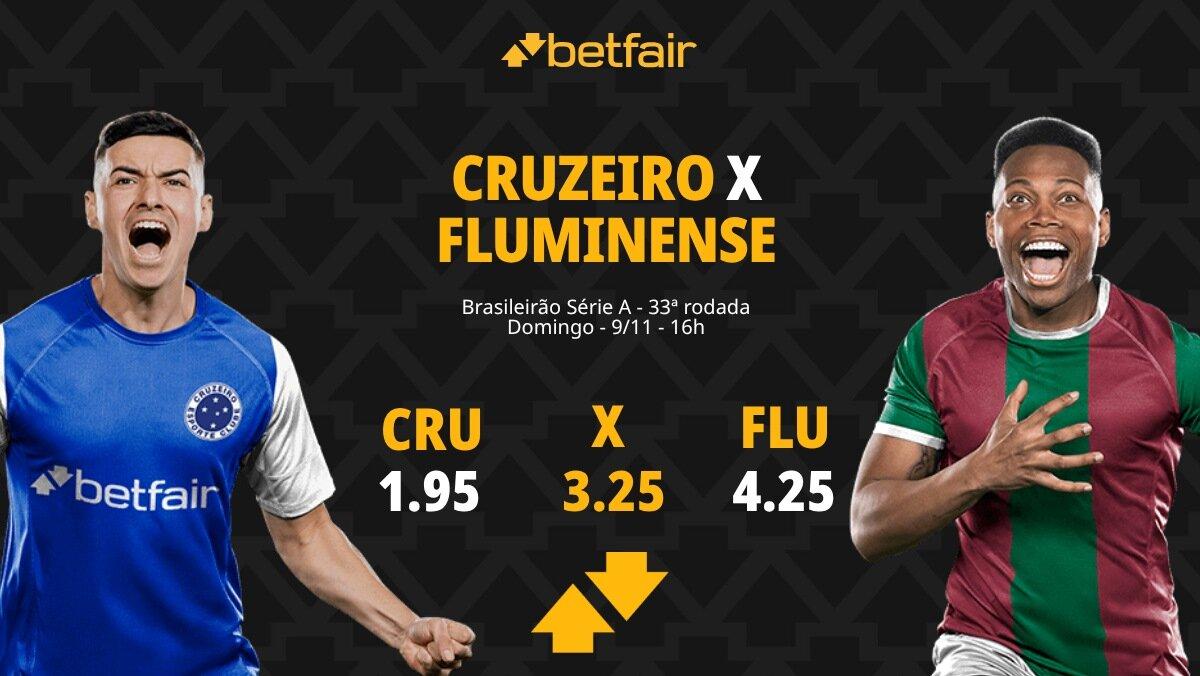 Cruzeiro x Fluminense - Brasileirão: palpites, odds, estatísticas, onde assistir ao vivo, escalações e horário
