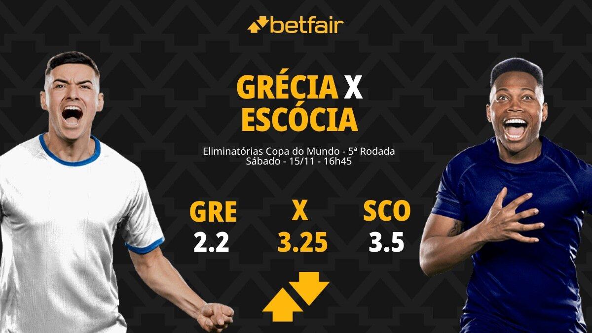 Grécia x Escócia - Eliminatórias Copa do Mundo: palpites, odds, estatísticas, onde assistir ao vivo, escalações e horário