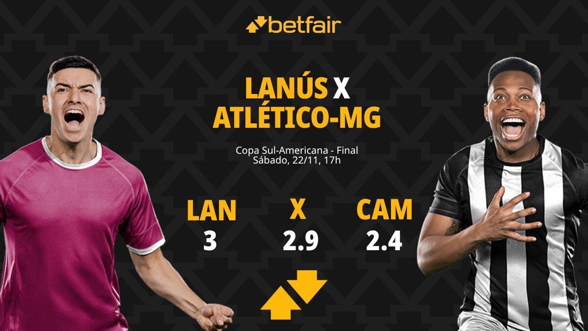 Lanús x Atlético-MG - Copa Sul-Americana: palpites, odds, estatísticas, onde assistir ao vivo, escalações e horário