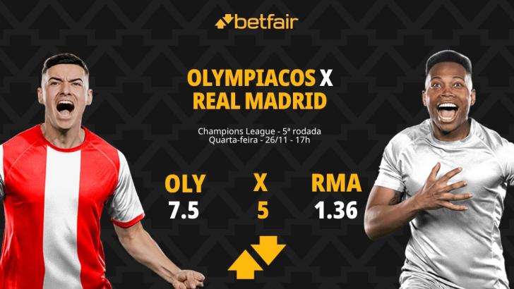 Olympiacos x Real Madrid - Champions League: palpites, odds ...